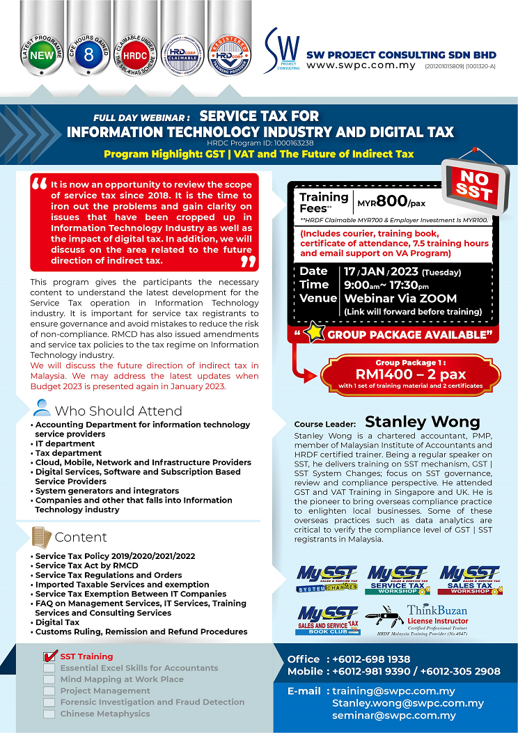 Webinar – Service Tax for Information Technology Industry and Digital Tax