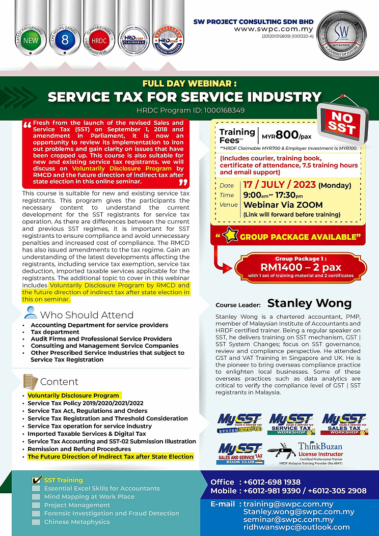 Webinar – Service Tax for Service Industry